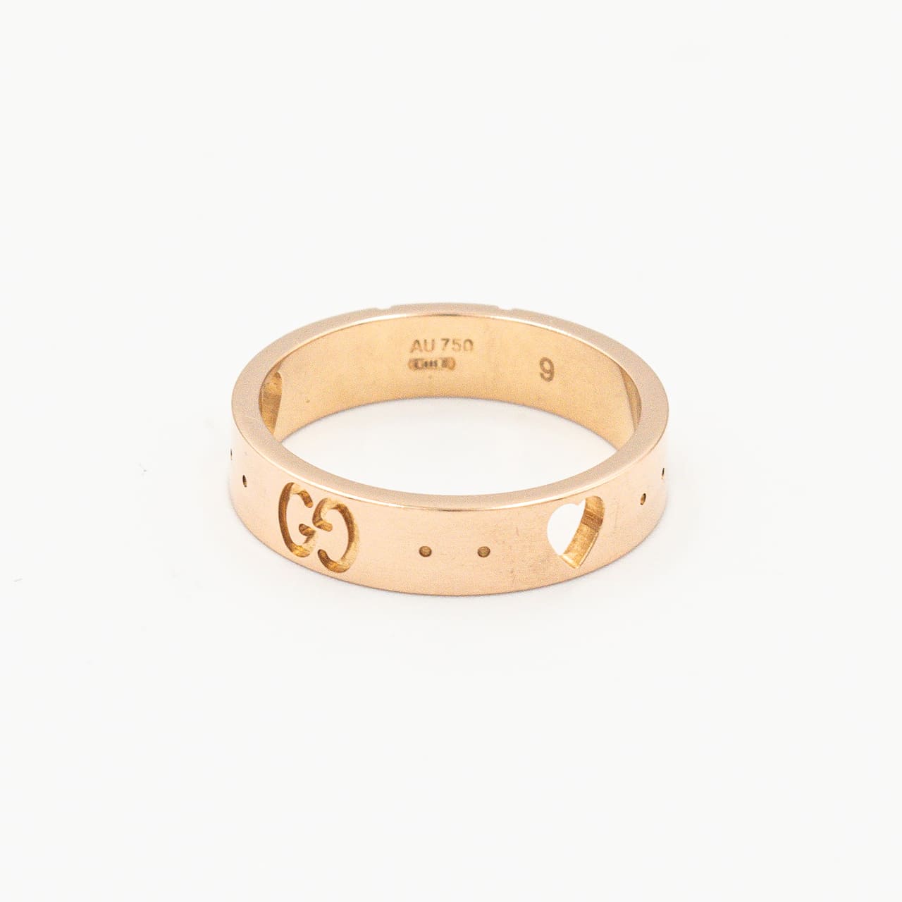 グッチ アイコン アモール リング 9号 18K PG