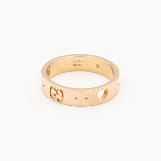 グッチ アイコン アモール リング 9号 18K PG