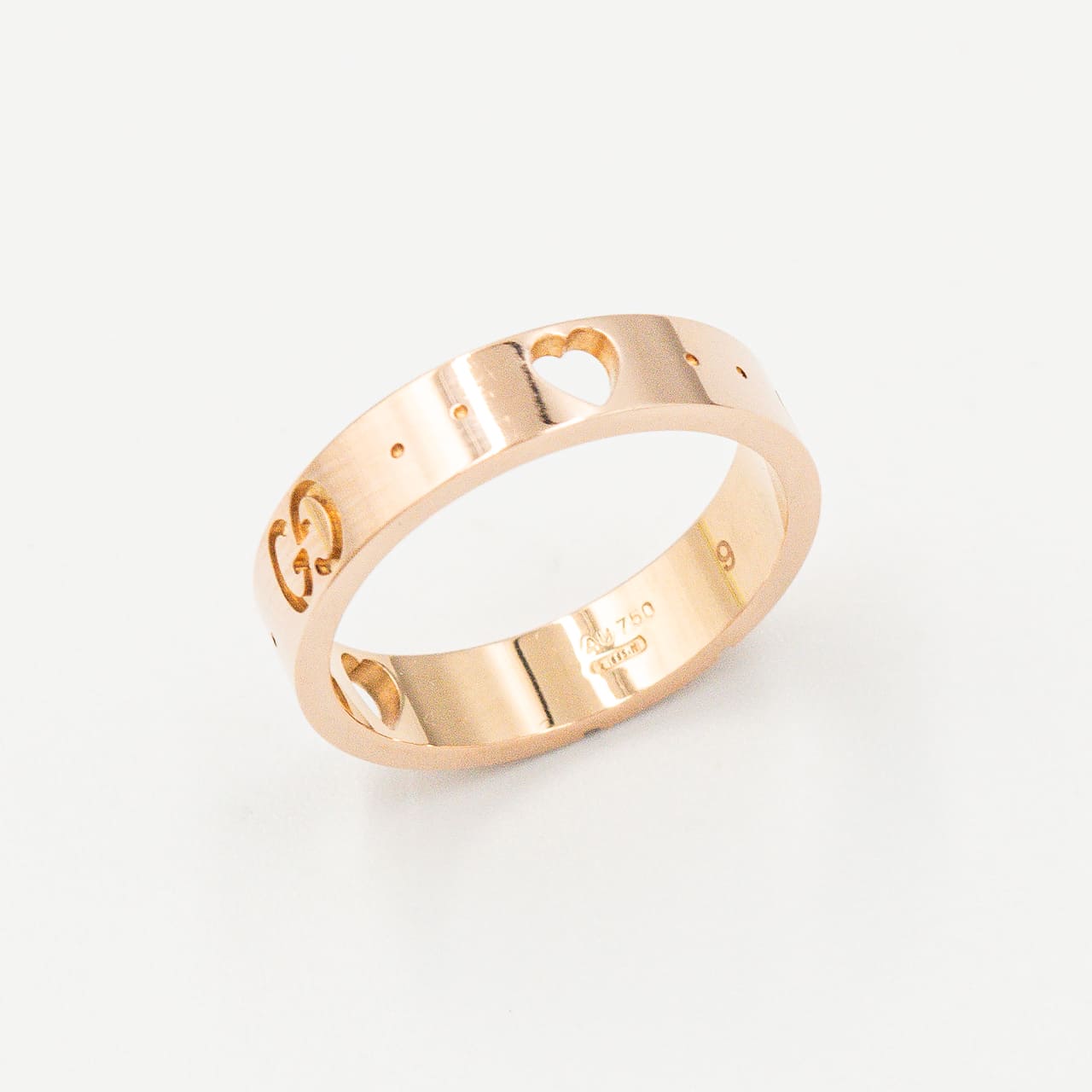 グッチ アイコン アモール リング 9号 18K PG