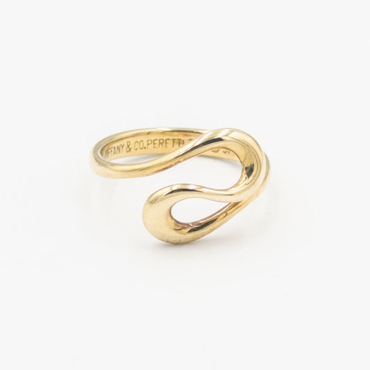 ヴィンテージ ティファニー エルサ・ぺレッティ オープンウェーブ リング 8号 18K