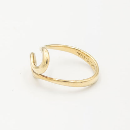 ヴィンテージ ティファニー エルサ・ぺレッティ オープンウェーブ リング 8号 18K
